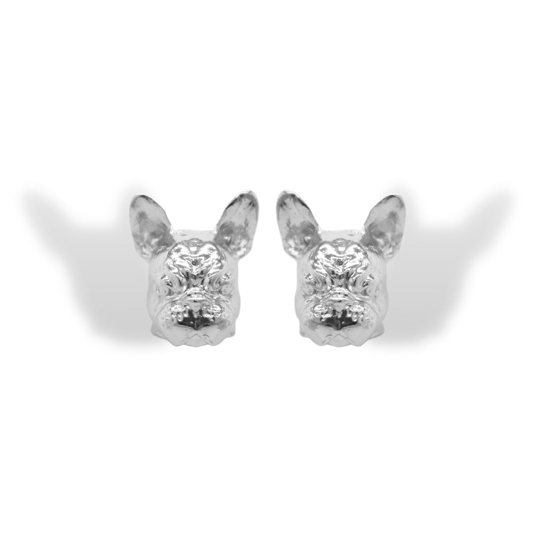 Aretes de Bulldog Francés silver Brezo Jewelry