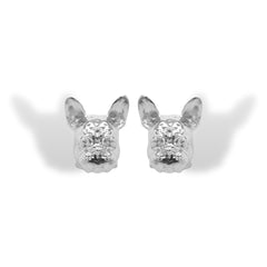 Aretes de Bulldog Francés silver