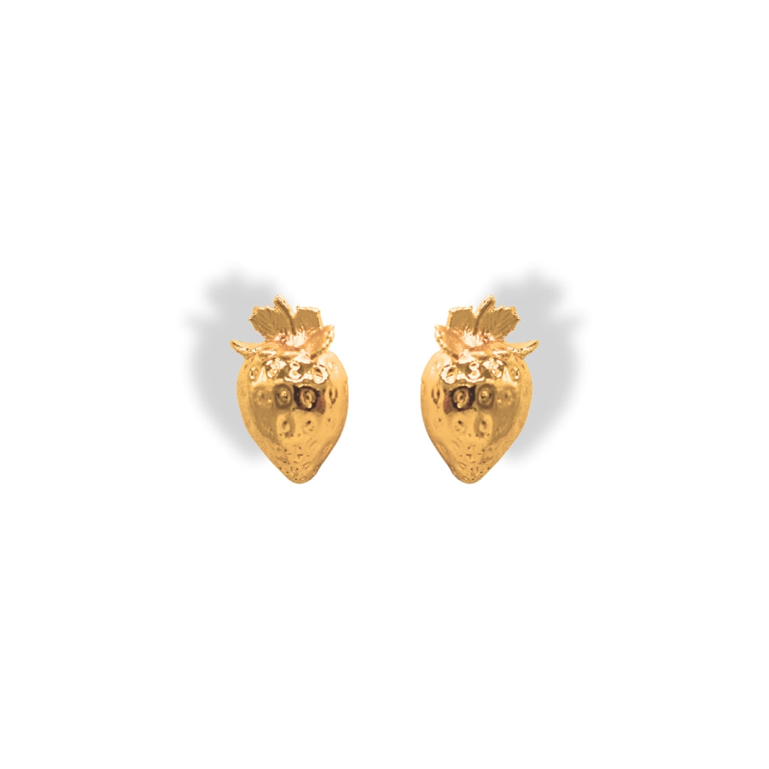 Topos de fresa dorados Brezo Jewelry