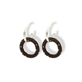 Aretes Entrelazados tejidos dobles chocolate silver vista lateral