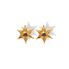 Aretes con estrella de sheriff grandes vista frontal