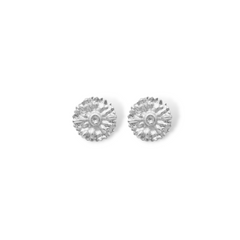 Aretes con flor de margarita pequeña silver