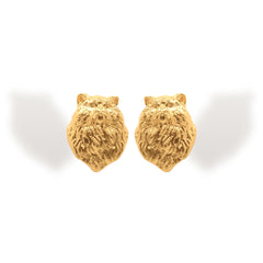 Aretes de gato peludo vista frontal