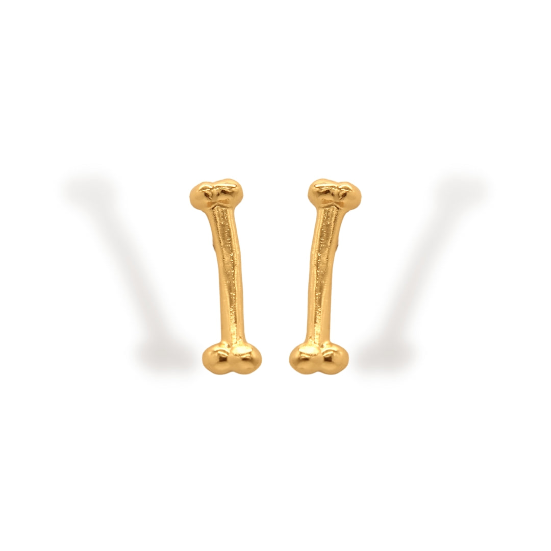 Aretes de hueso vista frontal Brezo Jewelry