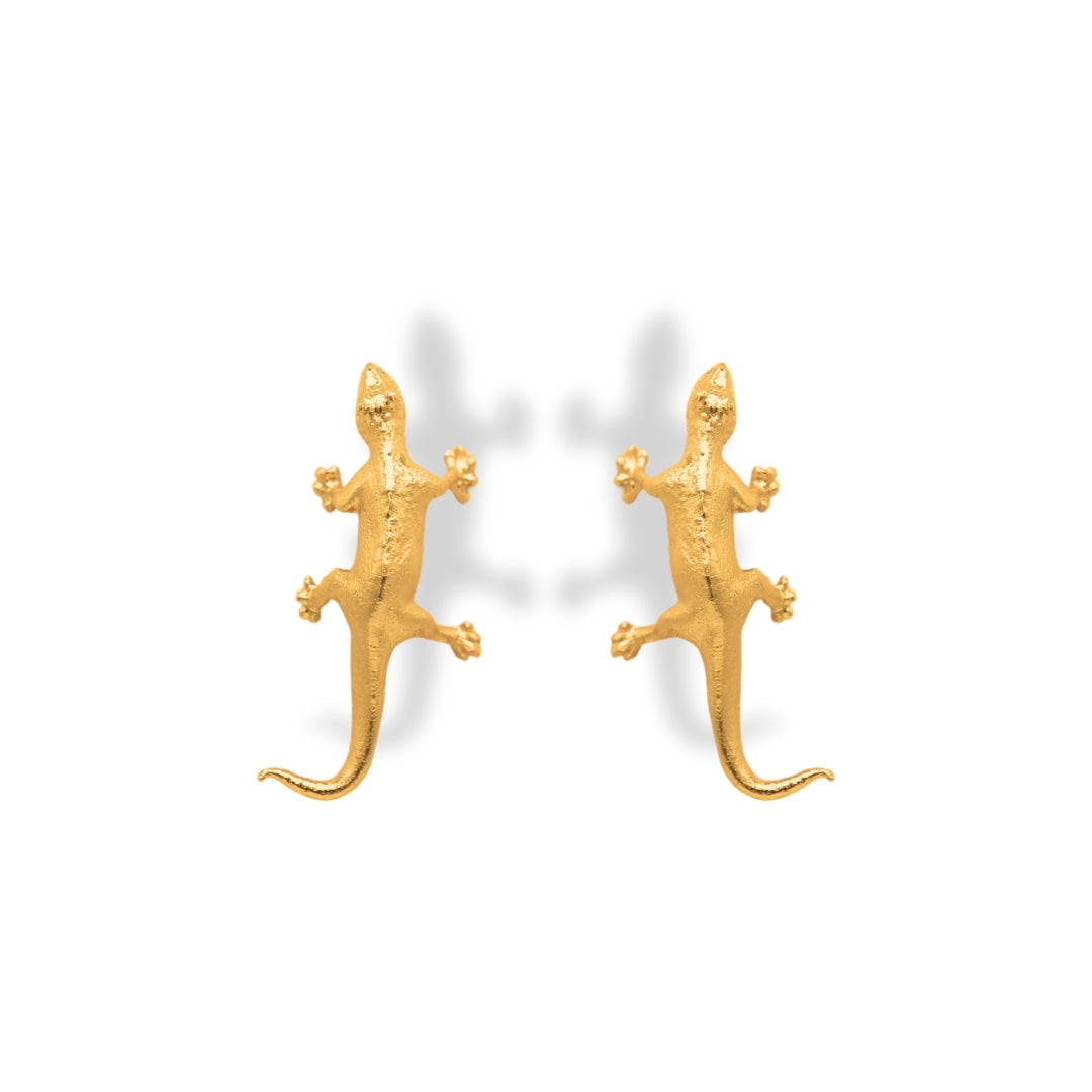 Aretes Lagartija vista frontal Brezo Jewelry