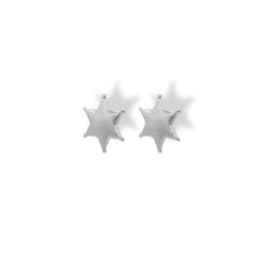 Aretes con estrella de sheriff pequeños silver