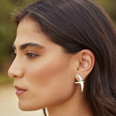 Aretes de Vencejo silver en modelo