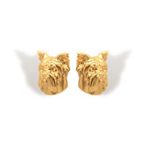 Aretes de yorkie vista diagonal