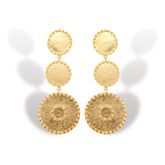 Aretes con 2 círculos y medallón precolombino