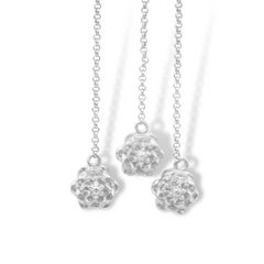 Aretes largos con hoja de victoria regia y flores de loto silver