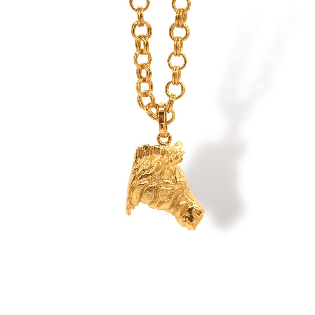 Cadena con cabeza de cebra vista lateral Brezo Jewelry