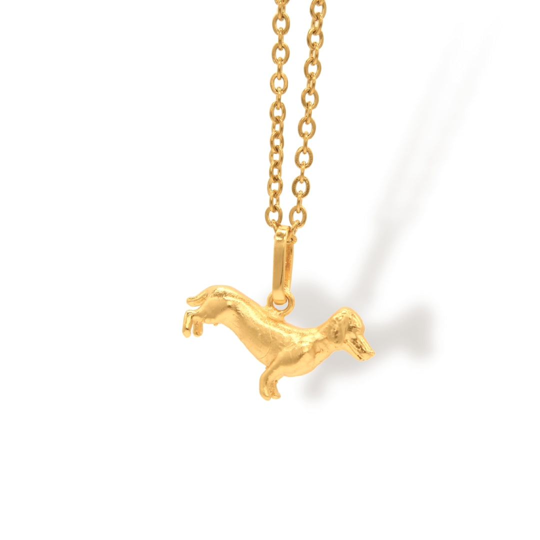 Cadena de Perro Salchicha grande vista frontal Brezo Jewelry