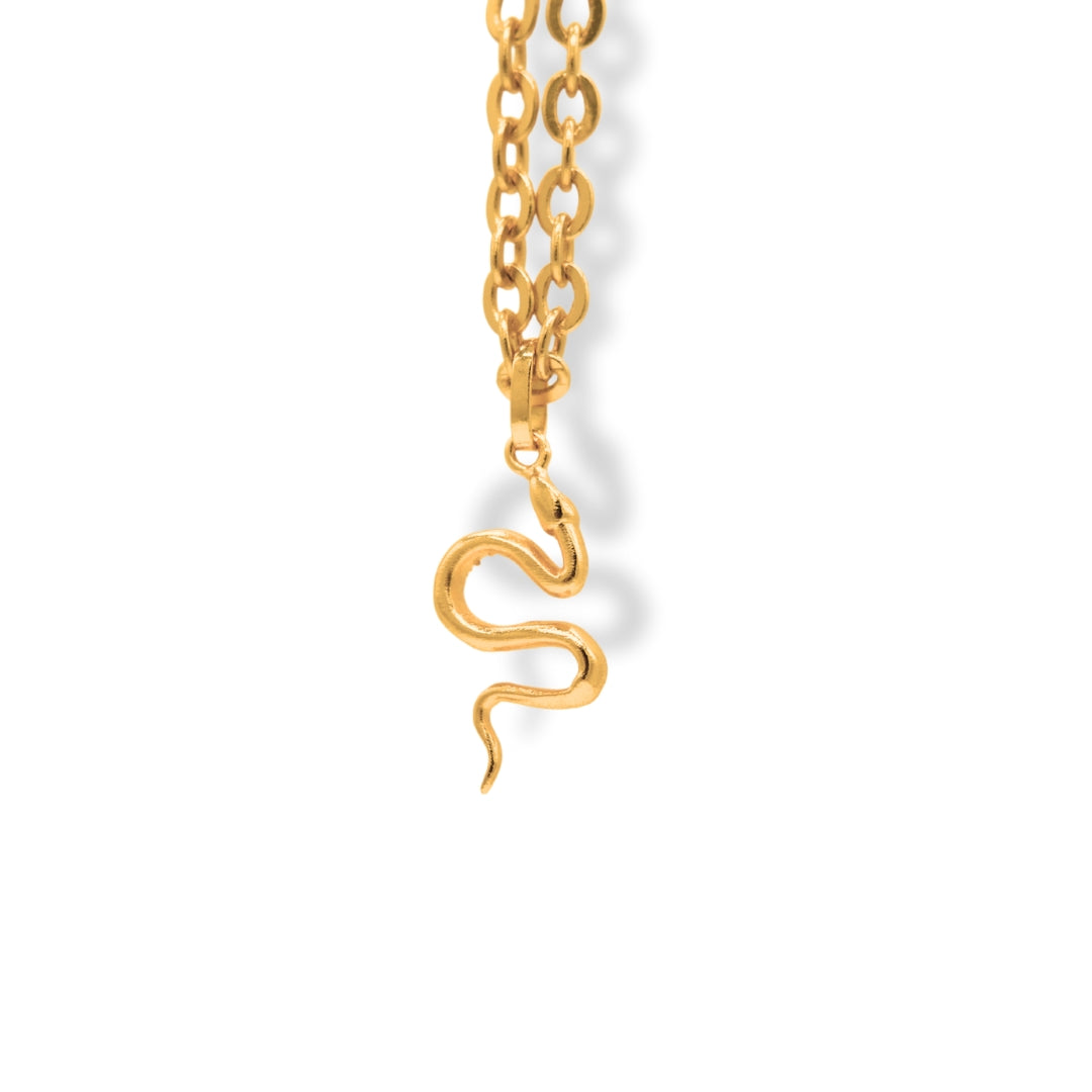 Cadena con serpiente grande vista frontal Brezo Jewelry
