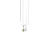 Cadena con circón verde plateada en bronce con baño de plata — Brezo Jewelry