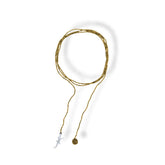 Collar tejido largo con lagartija silver