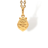 Cadena de cara de gato peludo vista frontal