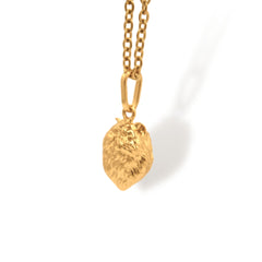 Cadena de cara de gato peludo vista lateral