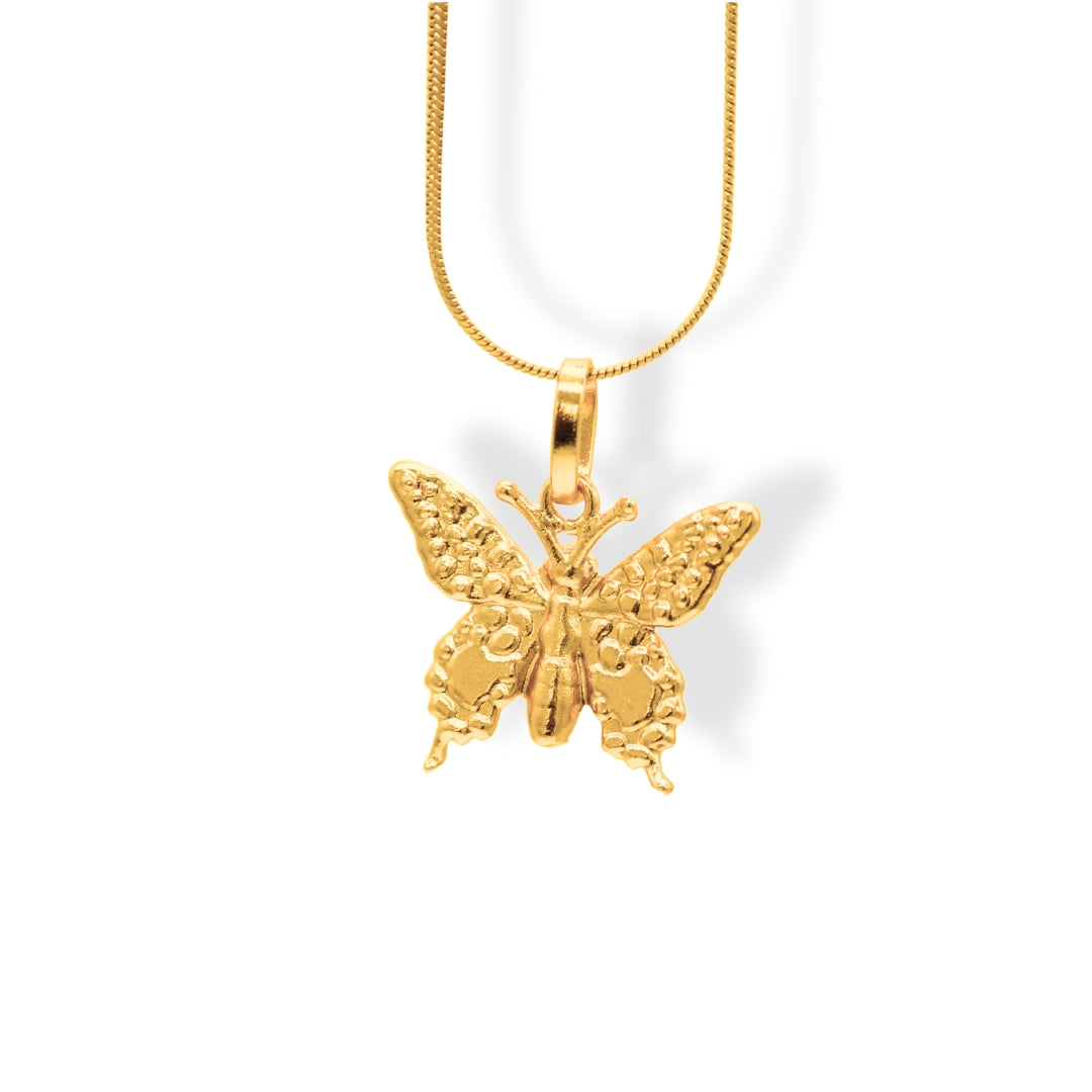 Cadena con mariposa mediana vista detallada Brezo Jewelry