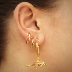 Candongas pequeñas de anquilosaurio sobre persona