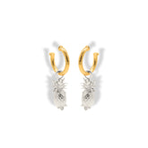 Candongas sencillas para charms de frutas plateadas