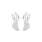 Candongas sencillas plateadas para charms media naranja plateadas