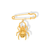 Pin tipo gancho con escarabajo rinoceronte grande vista frontal