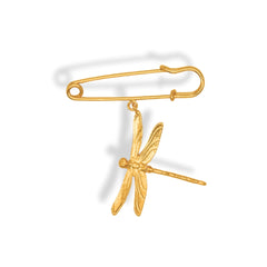 Pin tipo gancho con libélula grande vista frontal