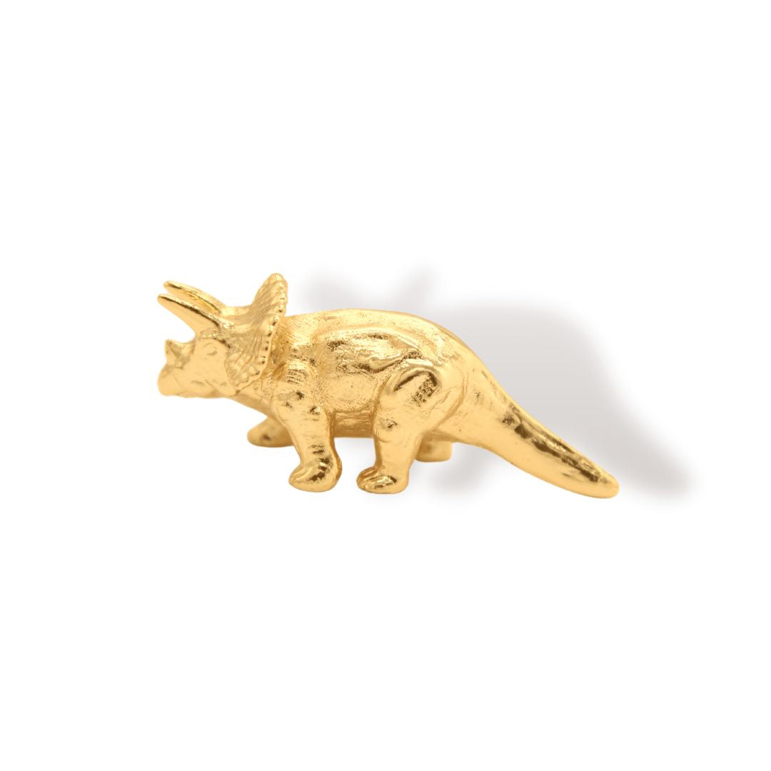 Pin triceratops vista frontal Brezo Jewelry