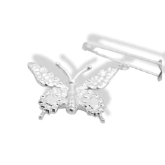Pin tipo gancho con mariposa grande silver