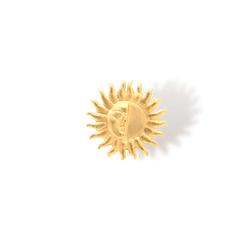 Anillo de sol media cara plana grande vista frontal