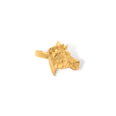 Anillo con cabeza de cebra vista lateral