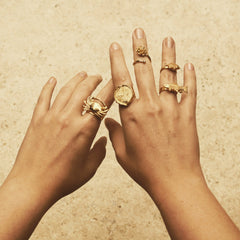 Anillo con hoja de victoria regia varios