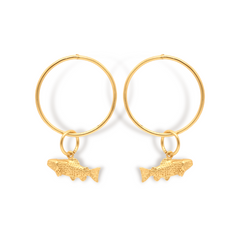 Aretes con aro y trucha vista frontal