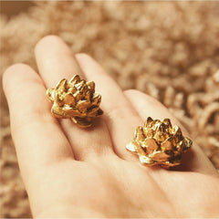 Aretes de loto grande vista real