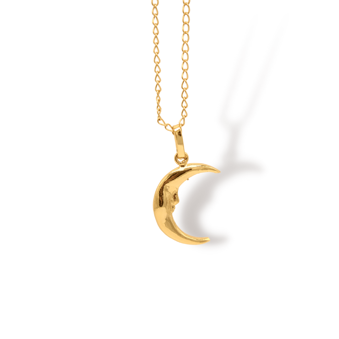 Cadena con media luna grande vista frontal Brezo Jewelry