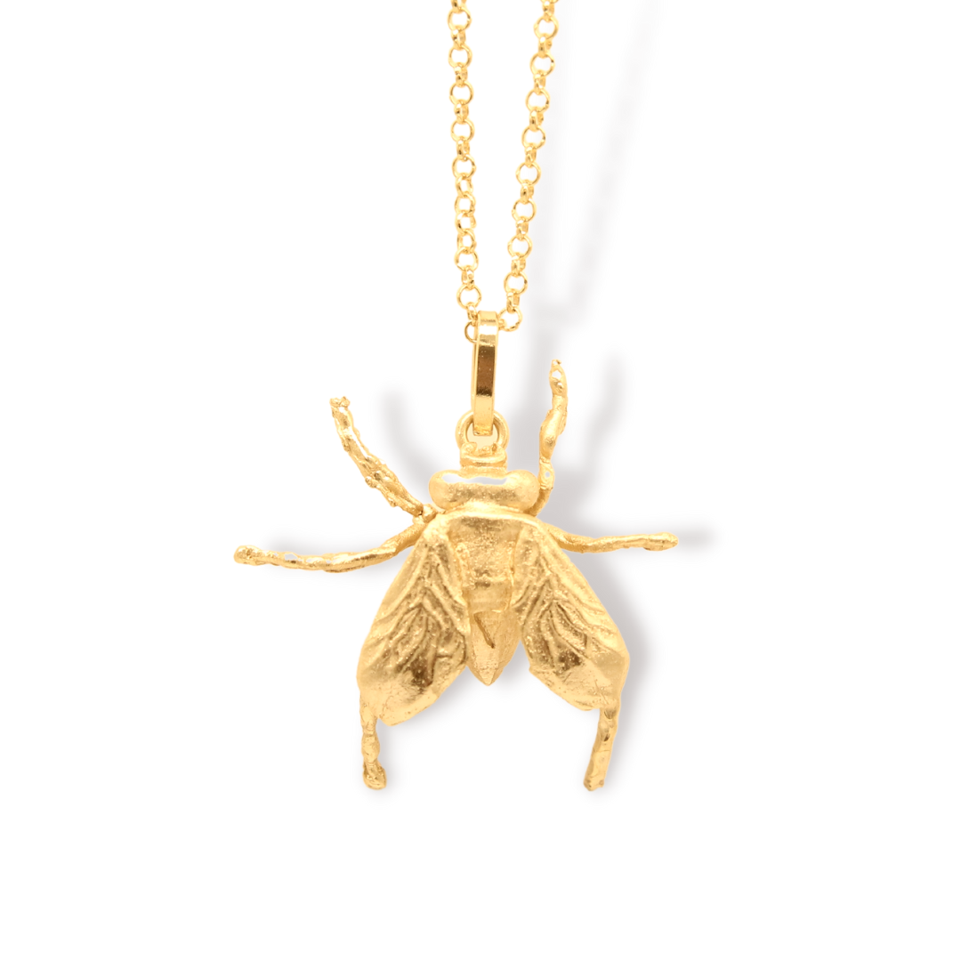 Cadena de mosca grande vista cercana Brezo Jewelry