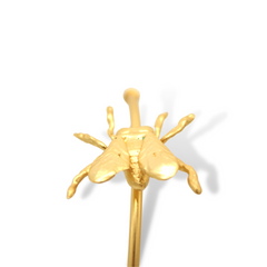 Candongas grandes con mosca pequeña vista detallada