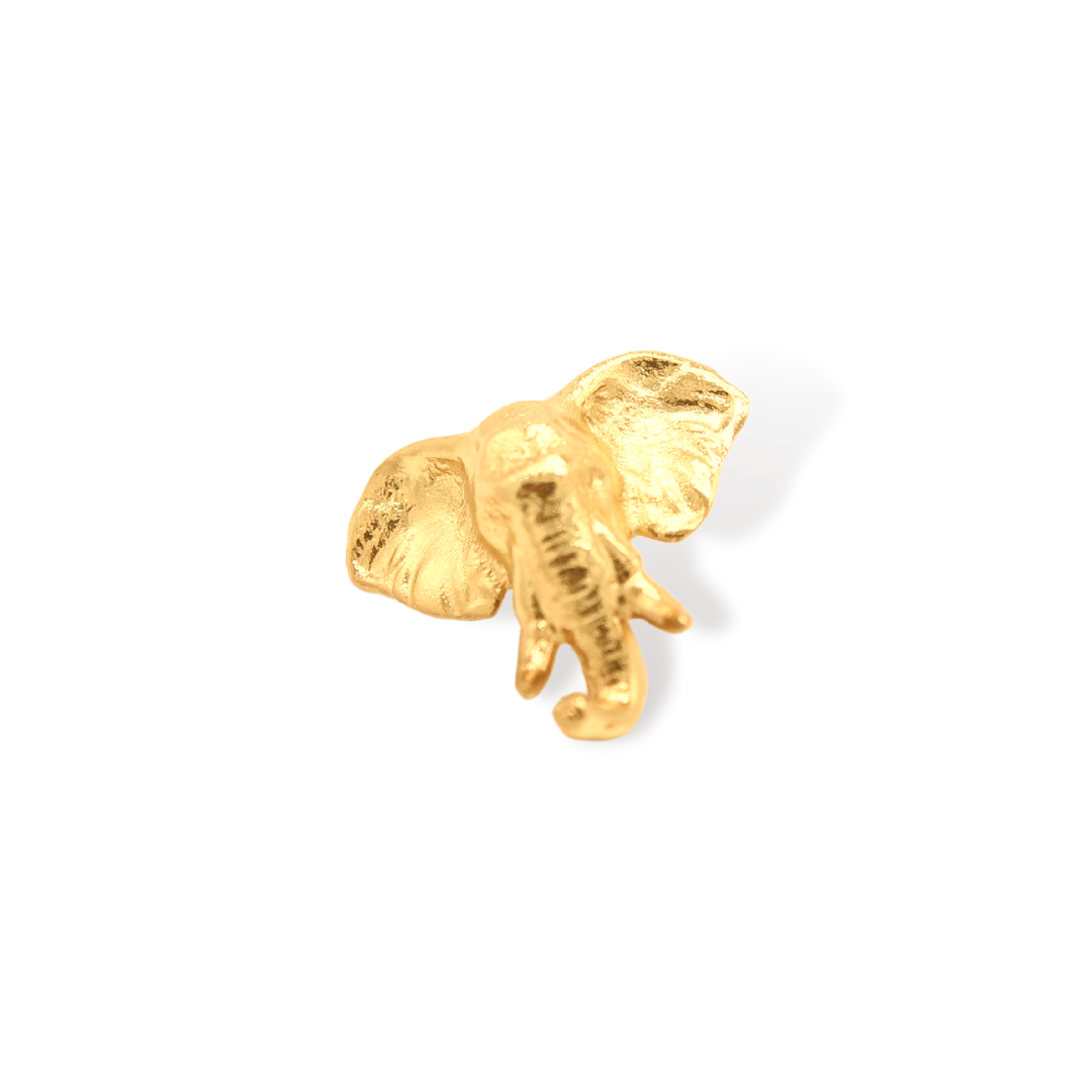 Pin cabeza de elefante vista frontal Brezo Jewelry