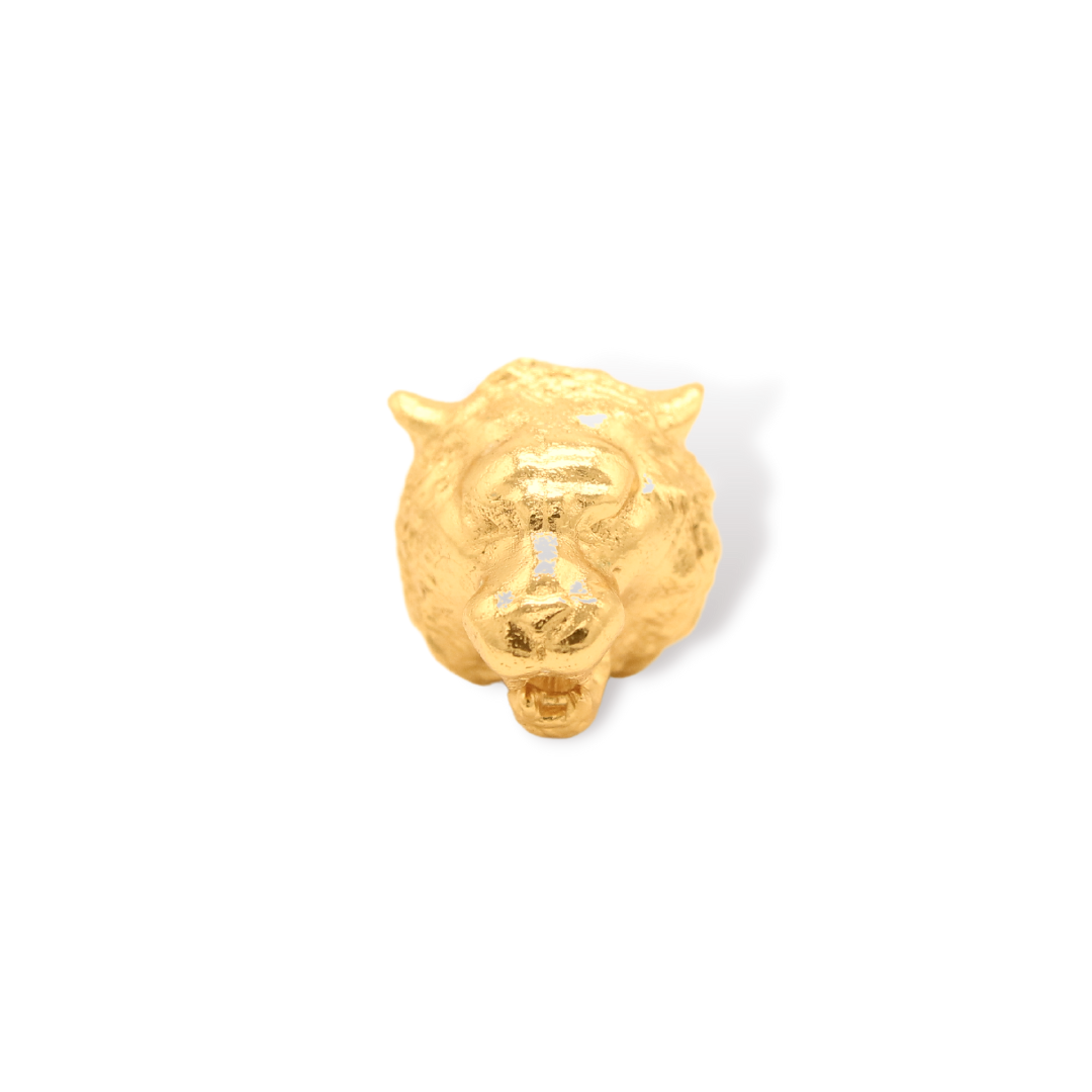 Pin cabeza de tigre posición frontal Brezo Jewelry