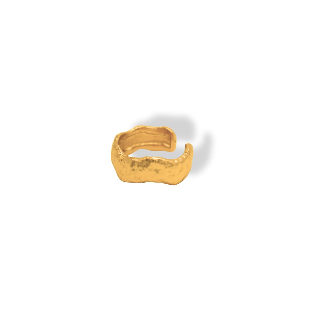 Anillo ancho con textura de fresa