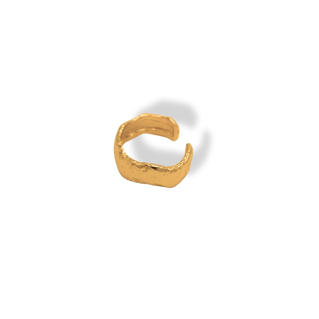 Anillo ancho con textura de fresa