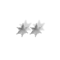 Aretes con estrella de sheriff grandes silver