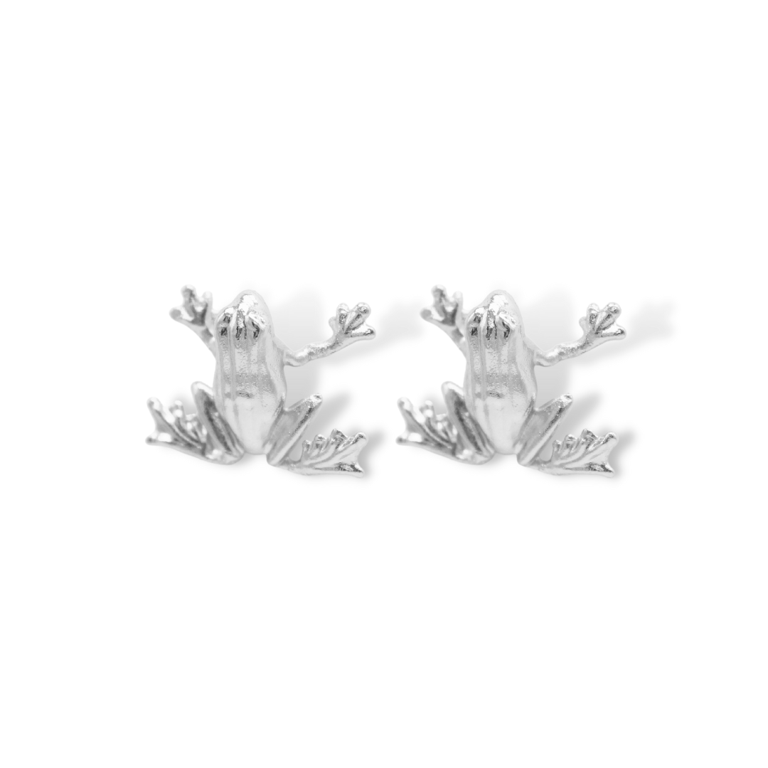 Aretes de rana grande silver