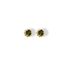 Aretes pequeños con circones verdes