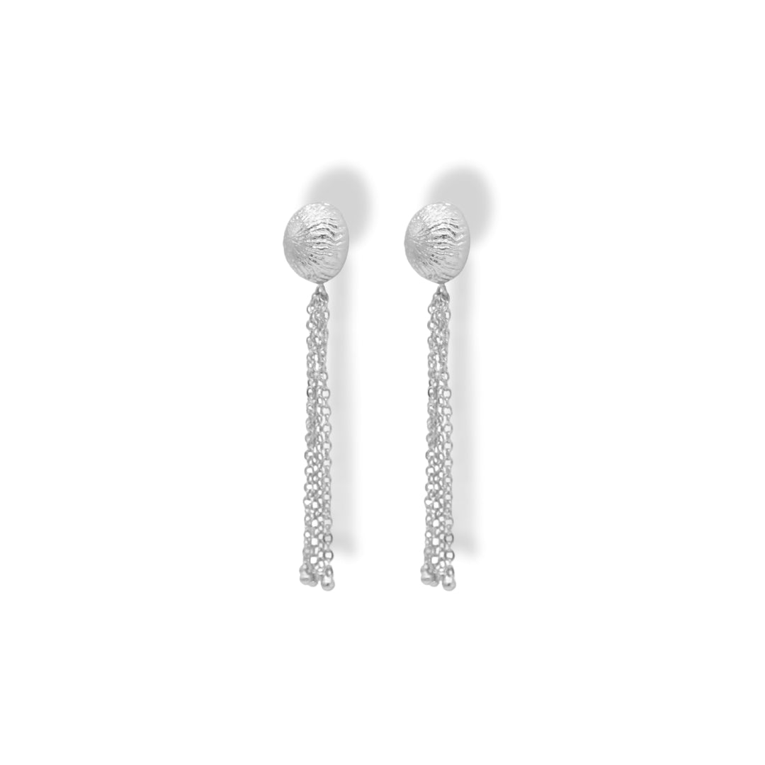 Aretes largos con 5 cadenas silver