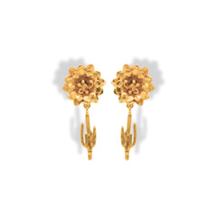 Aretes con flor de cactus grande y cactus