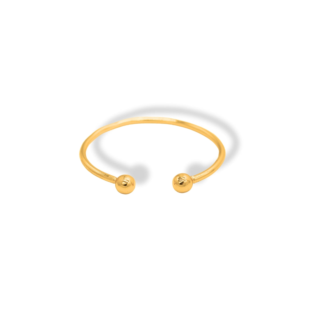 Brazalete con esfera en puntas vista frontal Brezo Jewelry