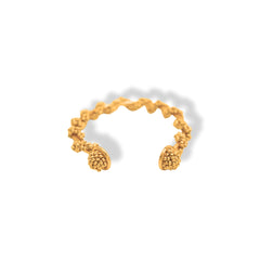 Brazalete con tejido envolvente dorado vista frontal