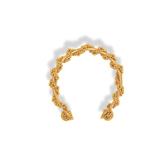 Brazalete con tejido envolvente dorado vista frontal
