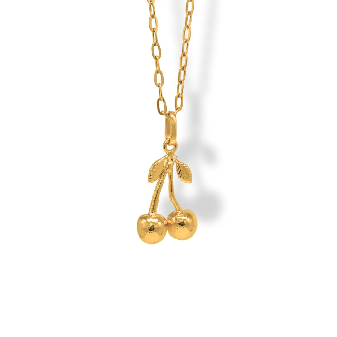 Cadena con cereza dorada Brezo Jewelry